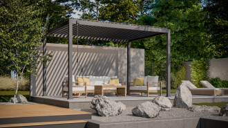 Pergola ogrodowa aluminiowa Premium Anthracite 3x4 - Gutroof w ogrodzie