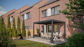 Pergola ogrodowa na taras ELEGANCE 3x4 Anthracite - Gutroof przy ścianie domu