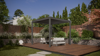 Pergola ogrodowa Premium 3x3 Anthracite - Gutroof z meblami ogrodowymi