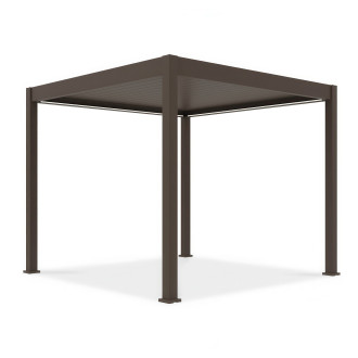 Pergola z oświetleniem LED ELEGANCE AUTOMATIC 3x3 w kolorze taupe