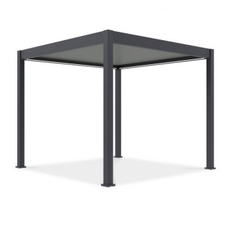 Pergola z oświetleniem LED ELEGANCE AUTOMATIC 3x3 w kolorze antracytowo-jasno-szarym
