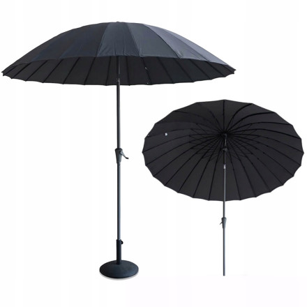 Parasol ogrodowy phuket wood z czaszą o średnicy 2.8m w kolorze ciemno szarym