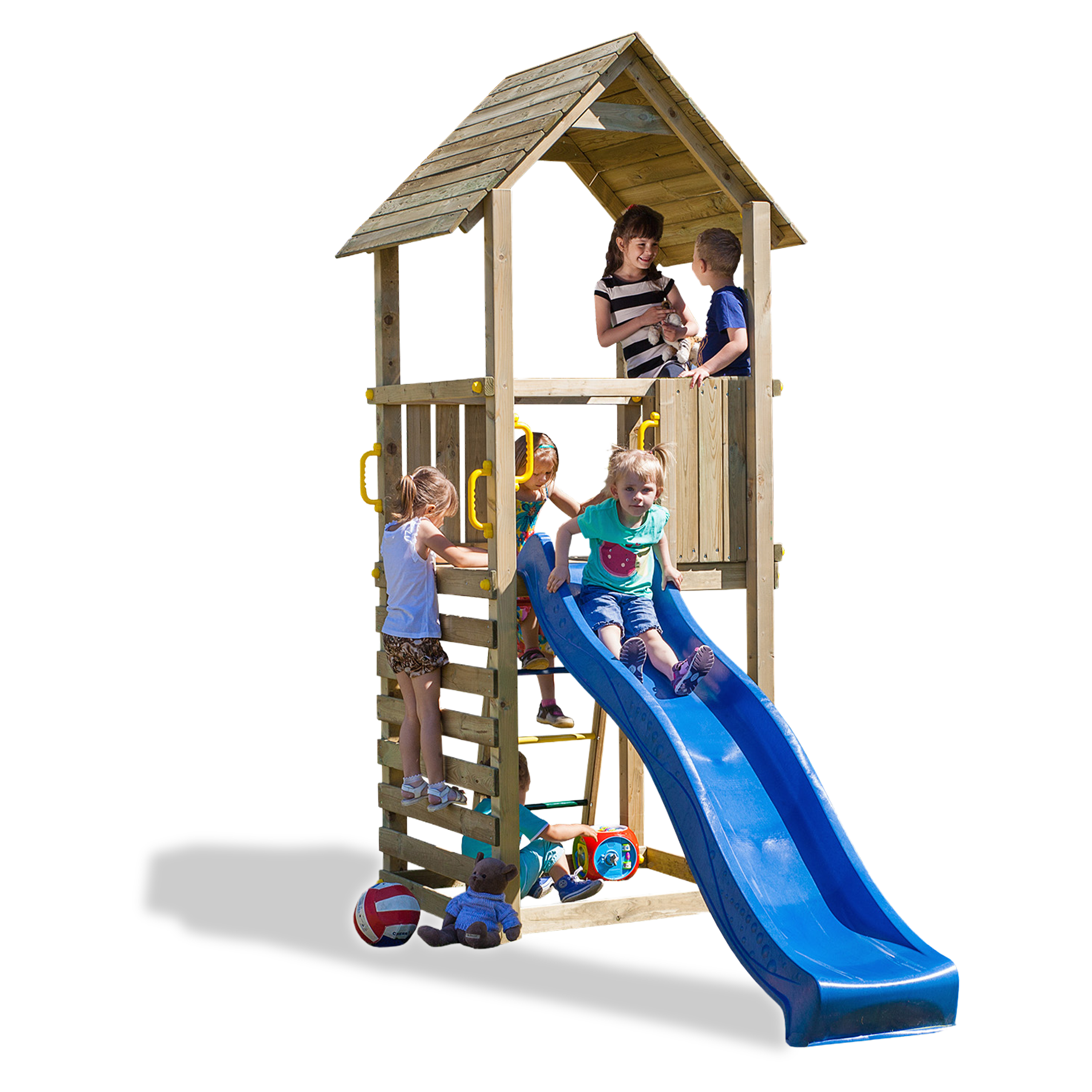 Plac zabaw dla dzieci z niebieską zjeżdżalnią CAROL 1 - Fungoo