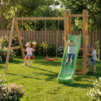 Plac zabaw dla dzieci z podwójną huśtawką Funny 3 - Fungoo