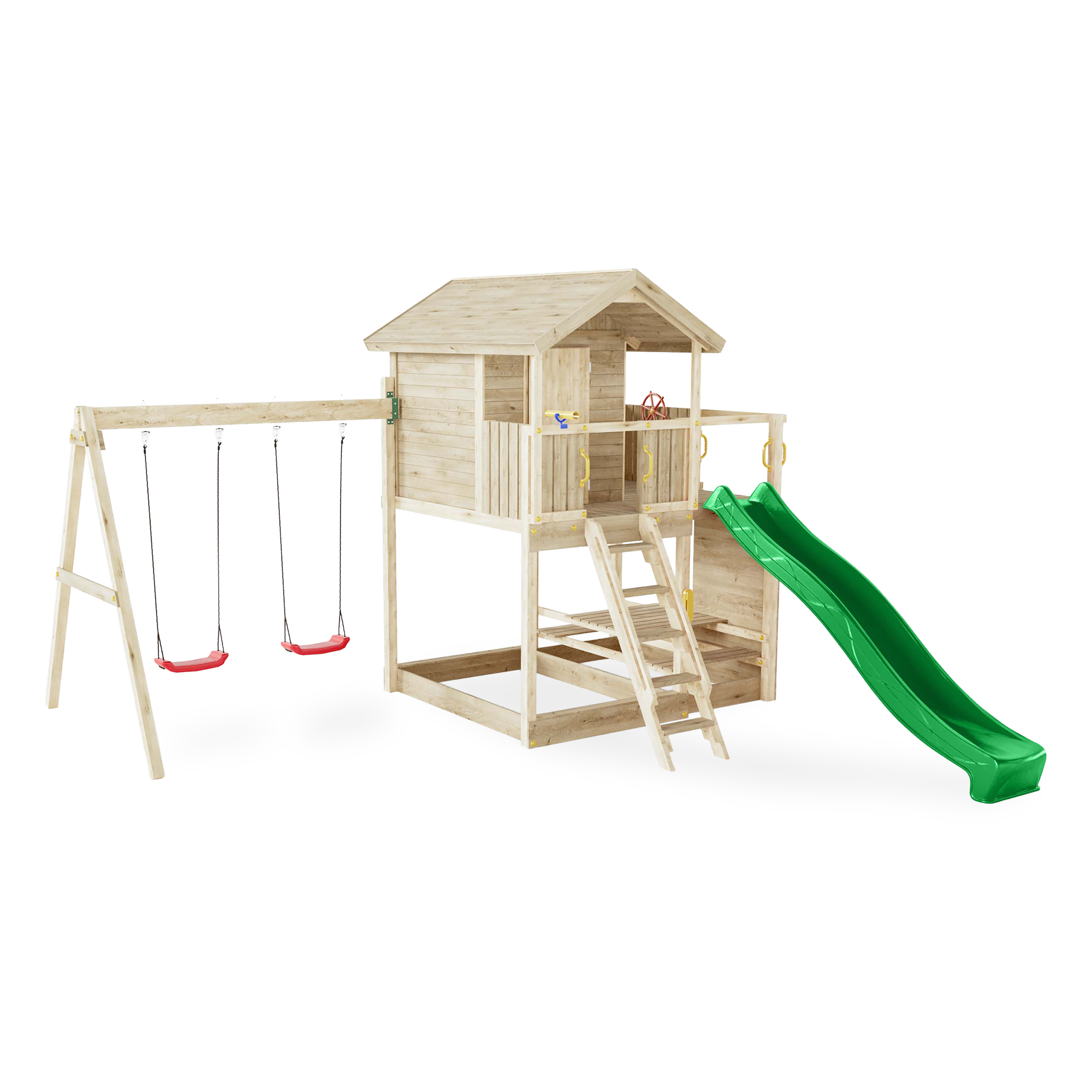 Plac zabaw z drewnianym domkiem Galaxy Moonlight - Fungoo