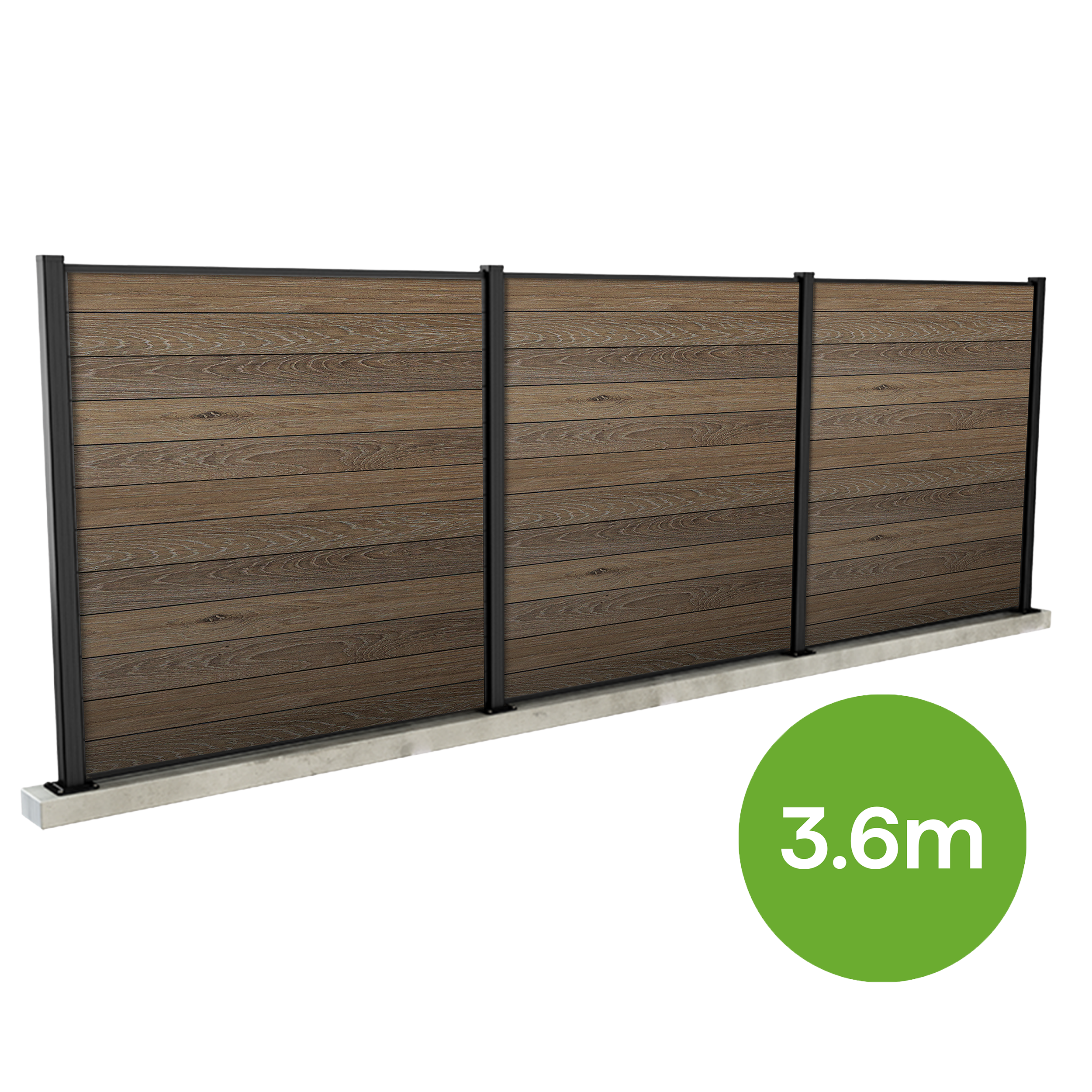 Płot modułowy 3,6 m do mocowania w drewnie Walnut – Keter