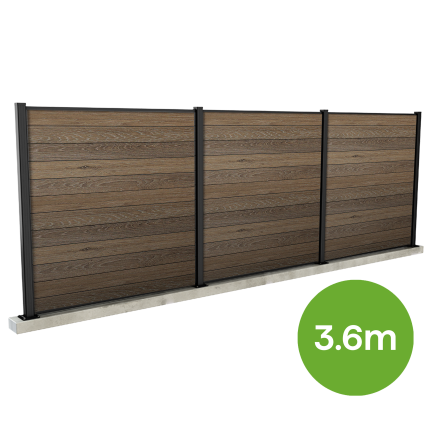 Płot modułowy 3,6 m do mocowania w drewnie Walnut – Keter