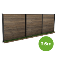 Płot modułowy 3,6 m do mocowania w ziemi Walnut – Keter