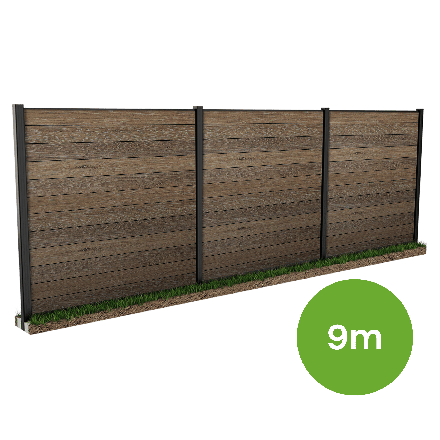 Płot ogrodowy 9m do mocowania w gruncie Walnut – Keter