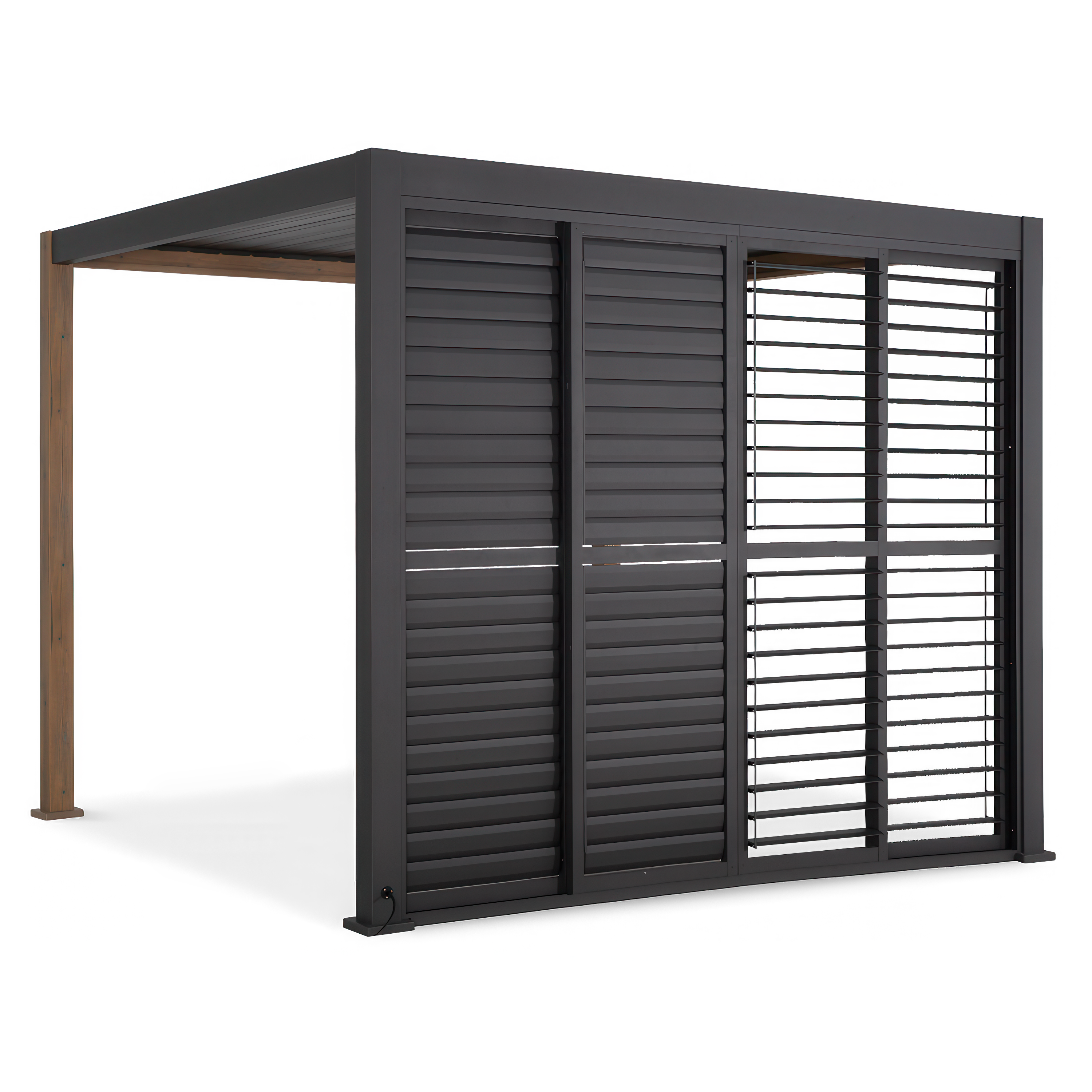 Przesuwane drzwi żaluzjowe do pergoli PREMIUM 3m, anthracite - GUTROOF