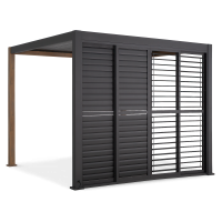 Przesuwane drzwi żaluzjowe do pergoli PREMIUM 3m, anthracite - GUTROOF