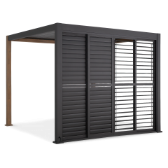 Przesuwane drzwi żaluzjowe do pergoli PREMIUM 3m, anthracite - GUTROOF