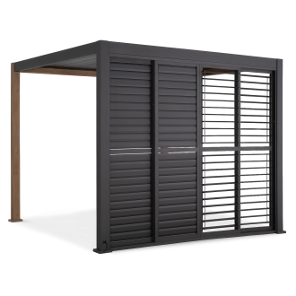Przesuwane drzwi żaluzjowe do pergoli PREMIUM 3m, anthracite - GUTROOF