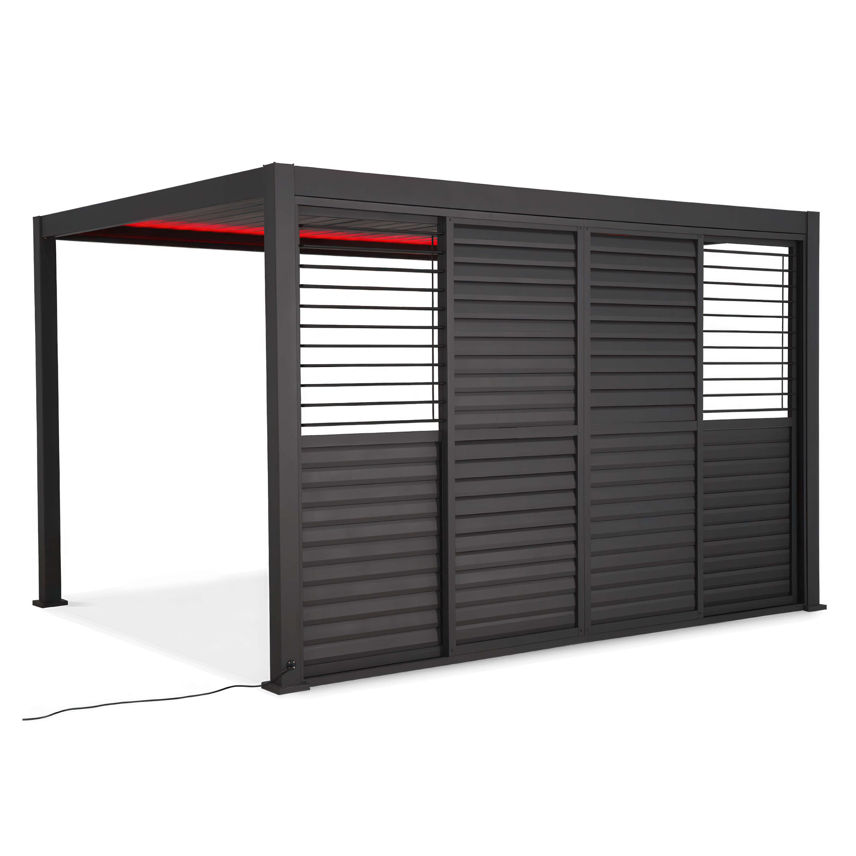 Przesuwane drzwi żaluzjowe do pergoli PREMIUM 4m, anthracite - GUTROOF