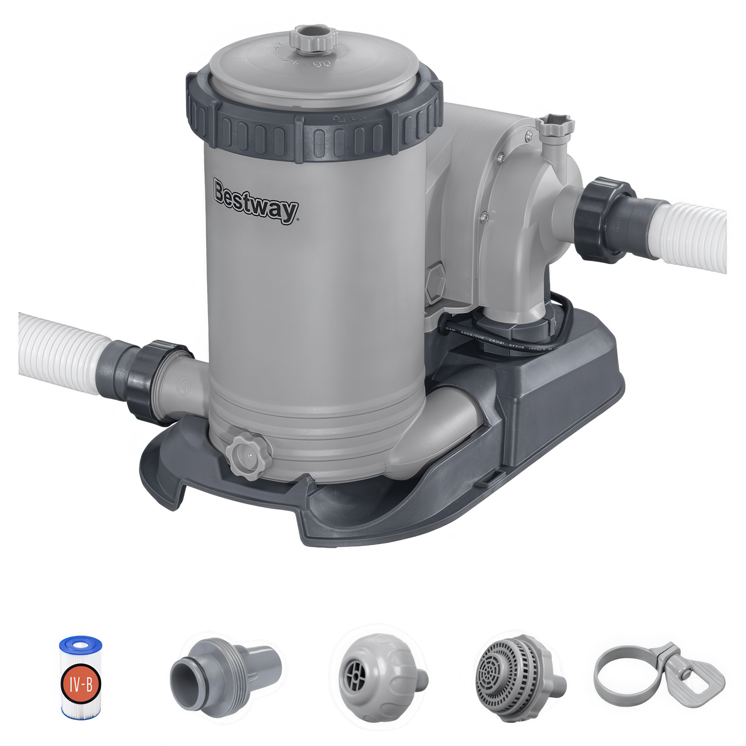 pompa filtrująca basenowa w zestawie: jedna pompa, jeden zestaw złączek 