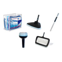 zestaw akcesoriów do basenu z pokrywą, szczotką, termometrem do basenu, podbierakiem i tyczką