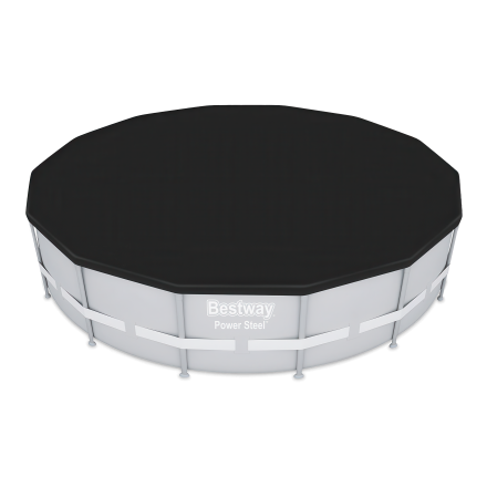 Czarne okrągłe przykrycie do basenu