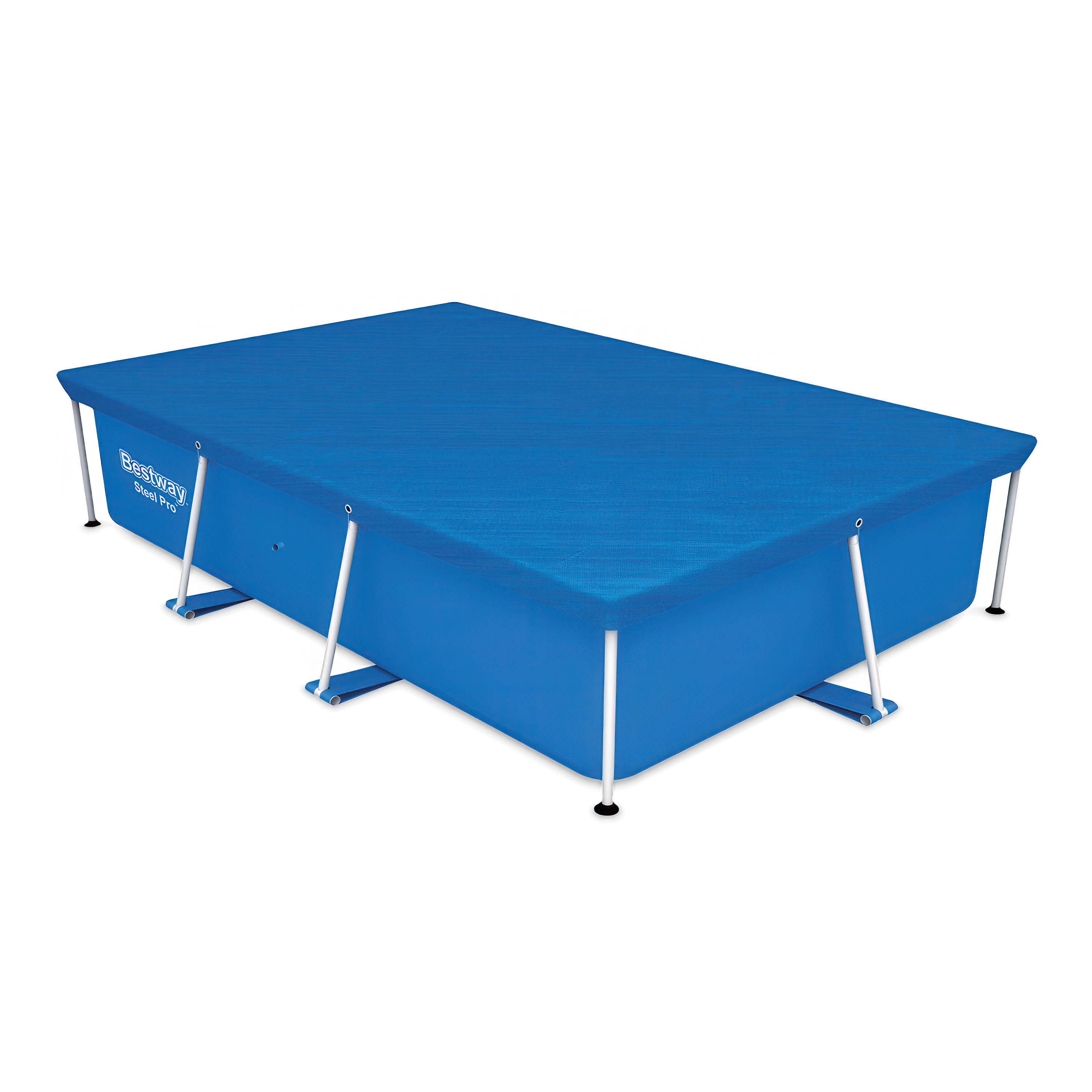 niebieska prostokątna pokrywa basenowa