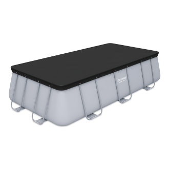 czarne prostokątne przykrycie do basenu