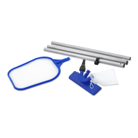 Zestaw do konserwacji basenu. Kij z wymiennymi końcówkami: odkurzającą, odgarniającą