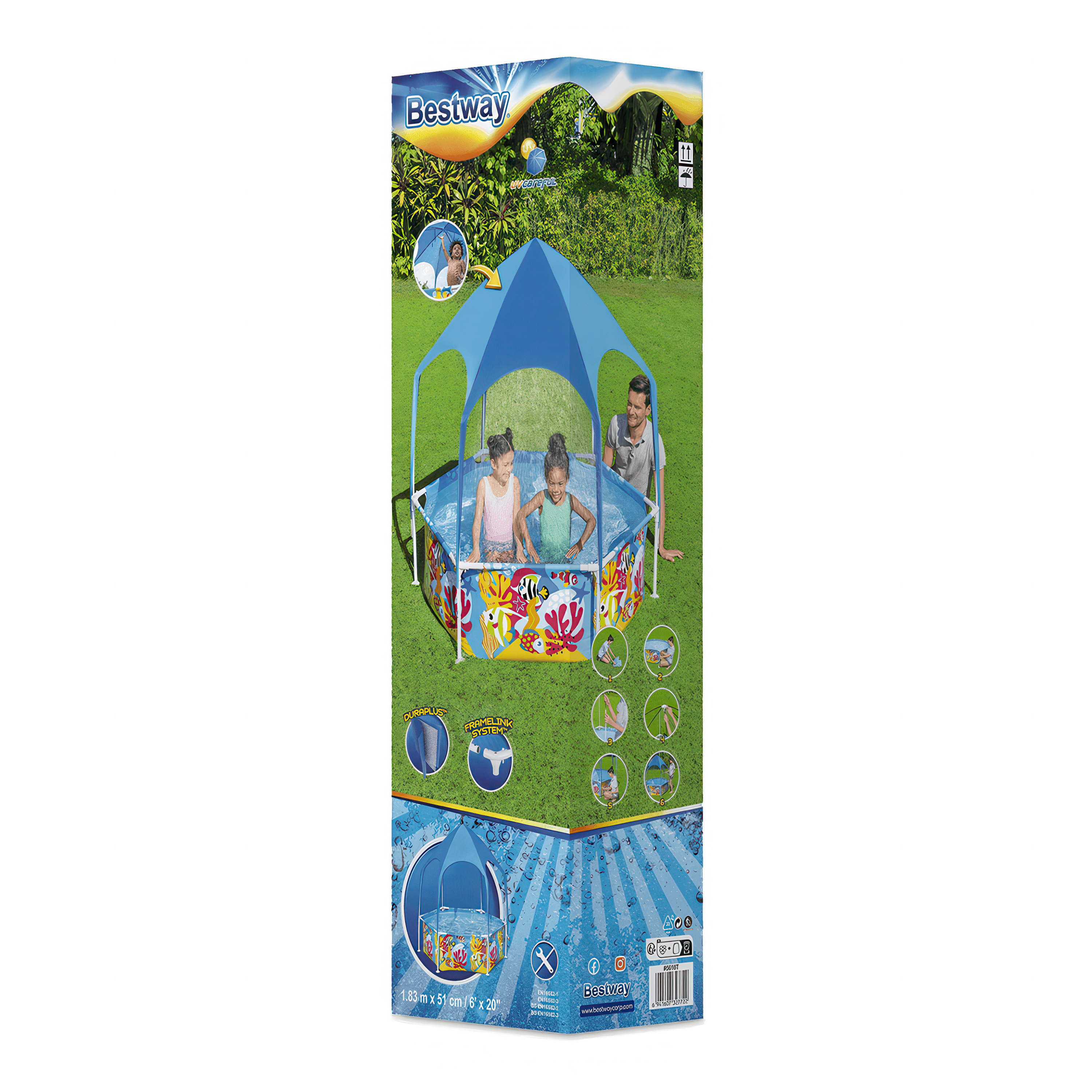 basen z osłoną przeciwsłoneczną dla dzieci 