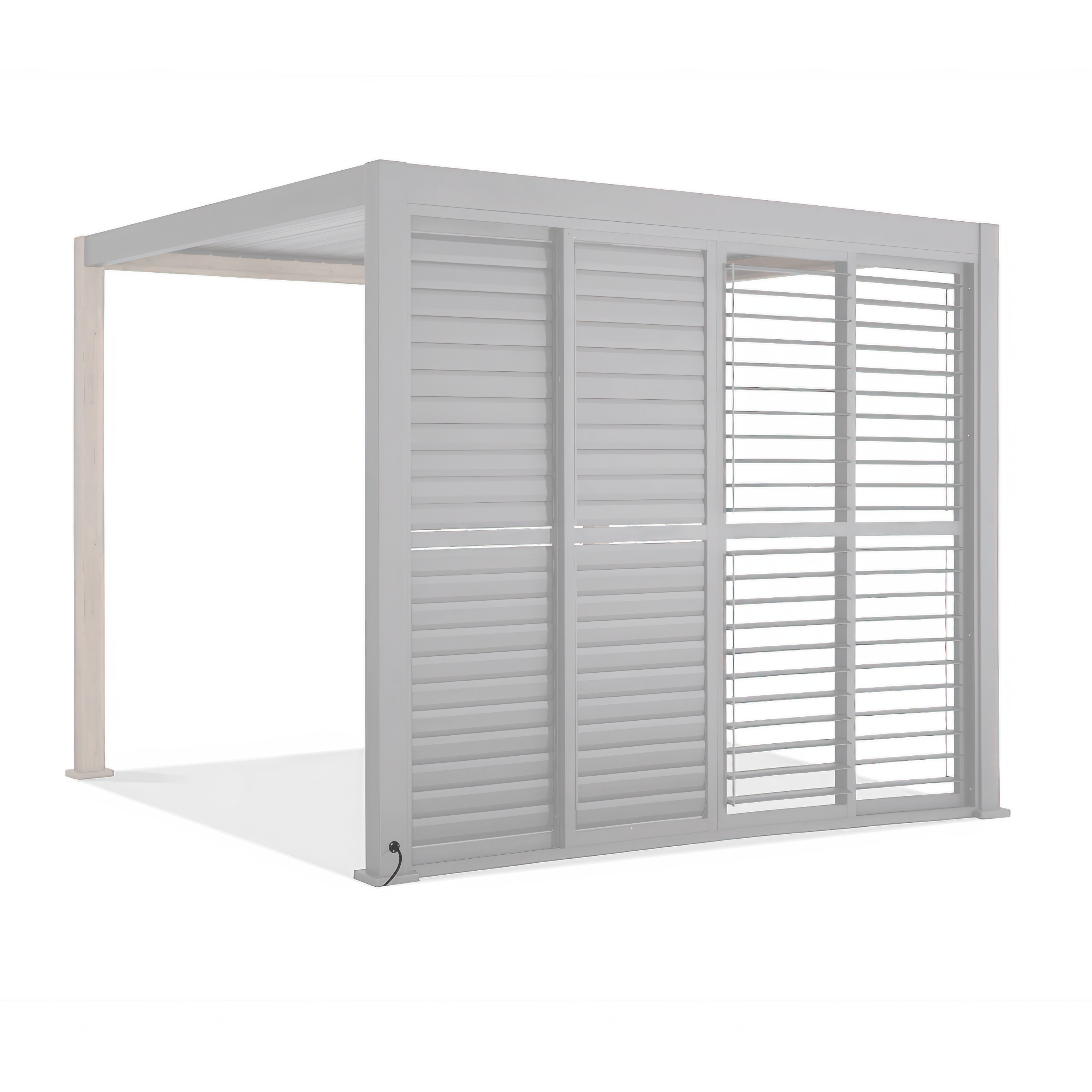 Żaluzjowe drzwi do pergoli PREMIUM 4m white, przesuwane - GUTROOF