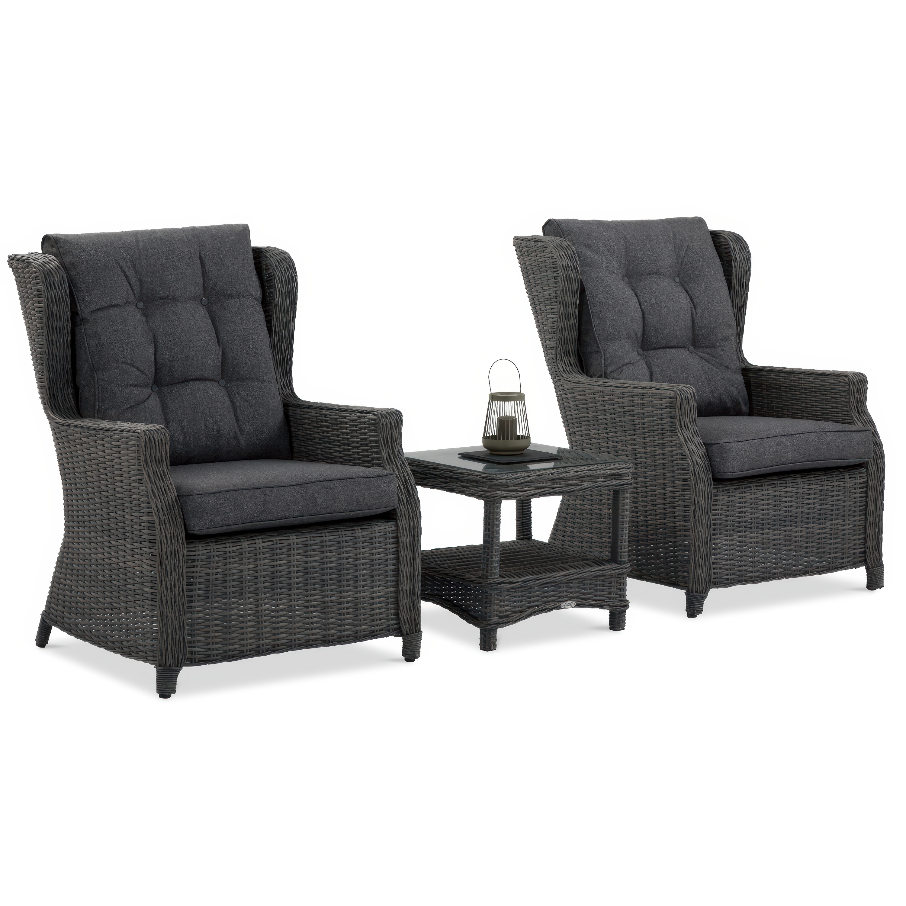 Prz&oacute;d zestawu wypoczynkowego TRIVENTO DUO DARK GREY 