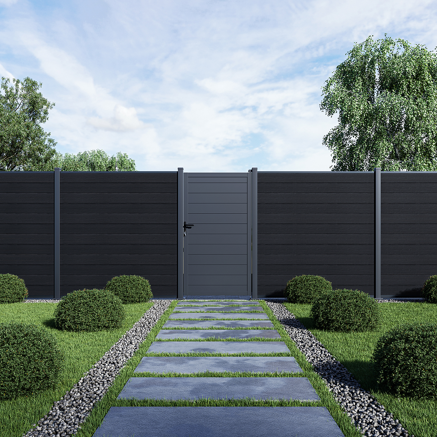 Przęsło ogrodzeniowe do mocowania na miękkim podłożu 1,8 m URBAN Antracite - Gutroof