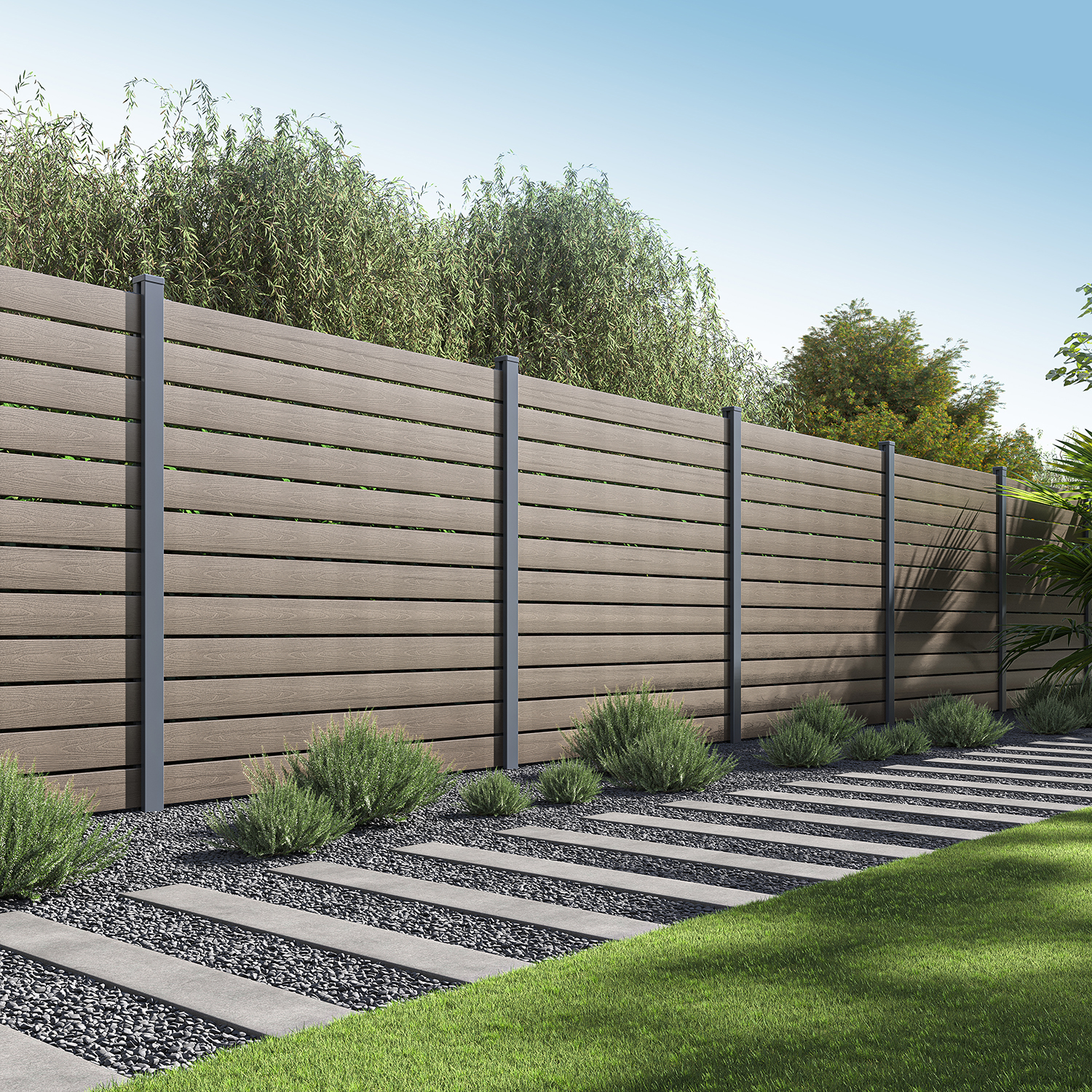 Przęsło ogrodzeniowe do mocowania na miękkim podłożu 1,8 m NEO Oak  - Gutroof