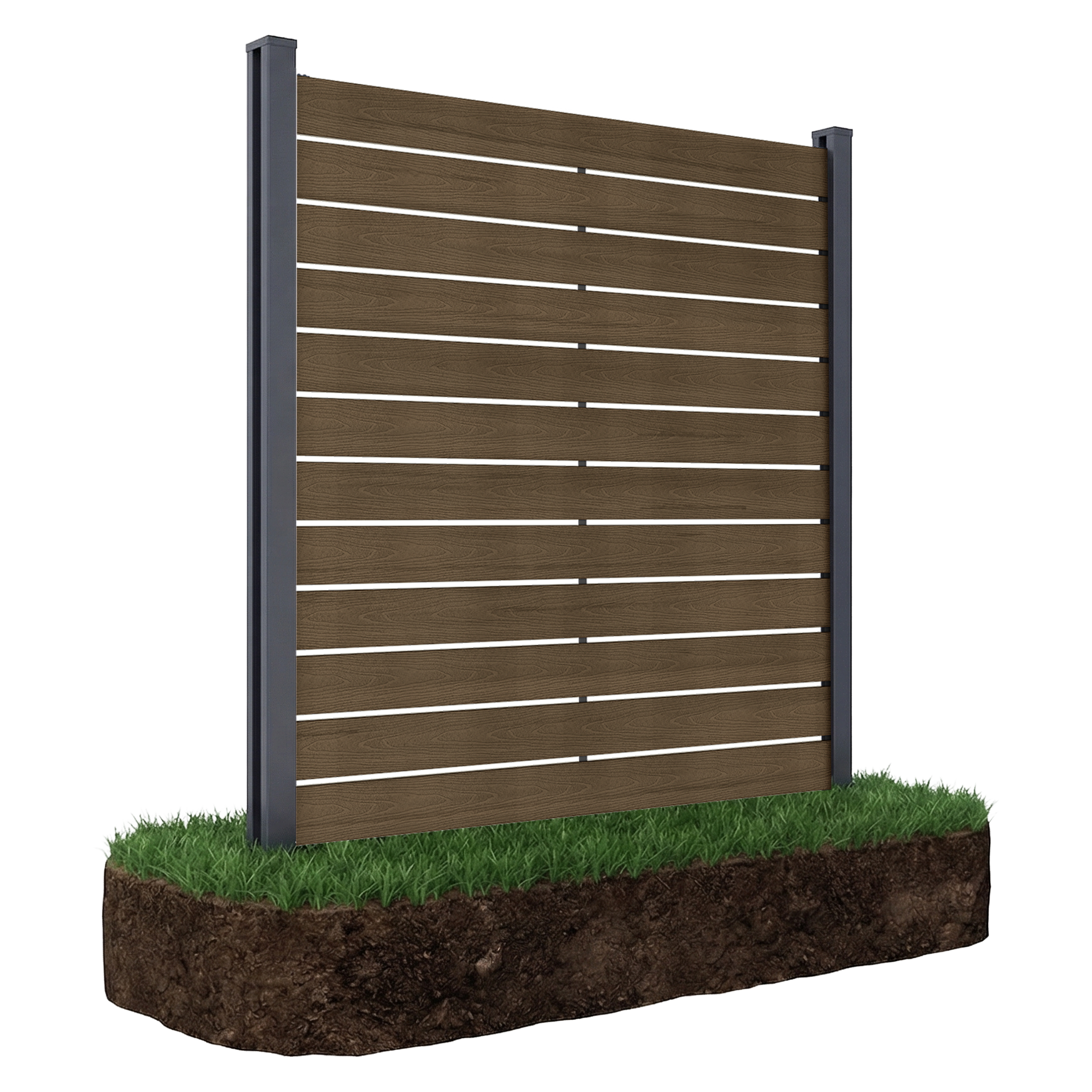 Przęsło ogrodzeniowe do mocowania na miękkim podłożu 1,8 m NEO Teak - Gutroof