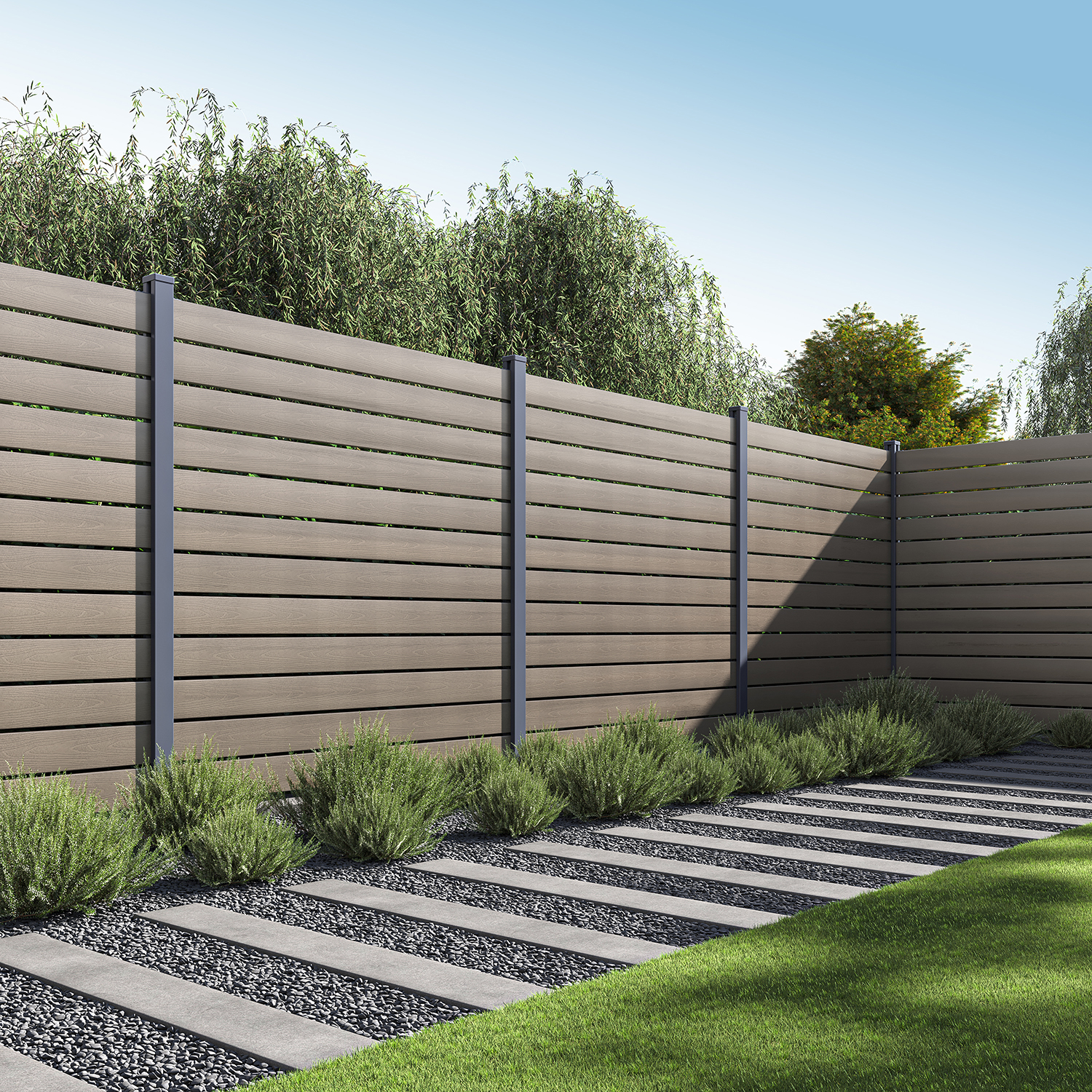 Przęsło ogrodzeniowe do mocowania na twardym podłożu 1,8 m NEO Oak  - Gutroof