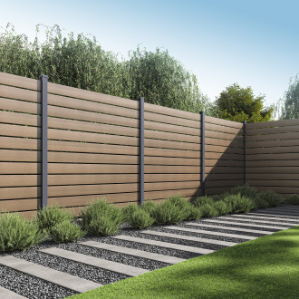 Przęsło ogrodzeniowe do mocowania na twardym podłożu 1,8 m NEO Teak - Gutroof