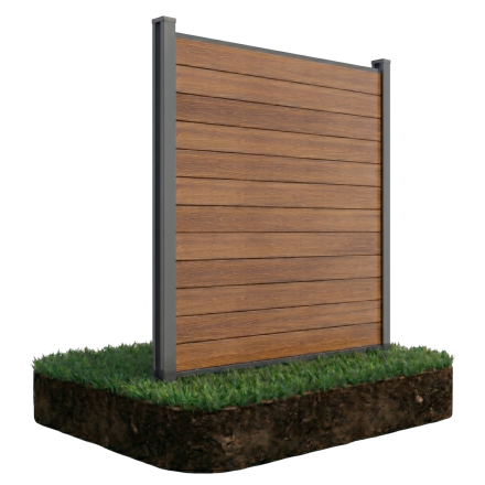 Przęsło ogrodzeniowe do miękkiego podłoża 1,8 m URBAN Teak - Gutroof
