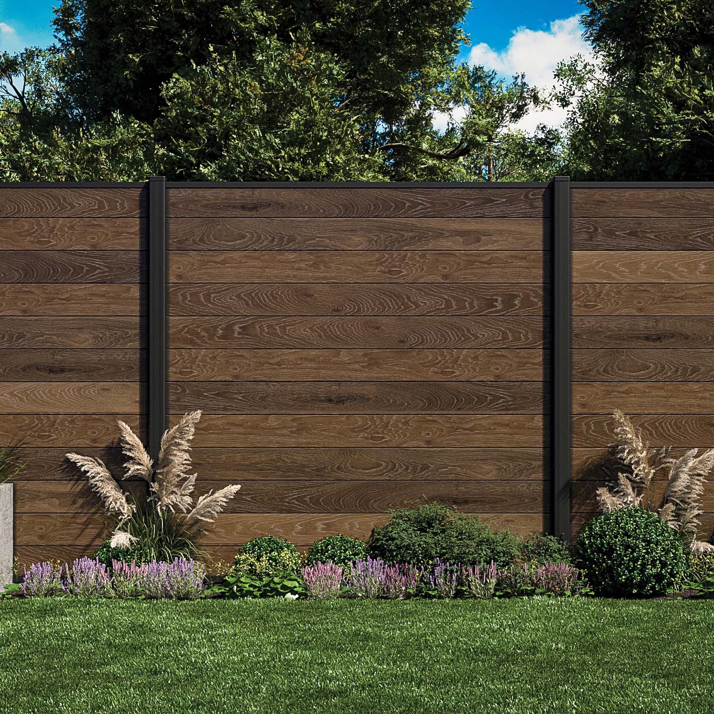 Przęsło ogrodzeniowe 1,8x1,8m do mocowania w ziemi Walnut – Keter
