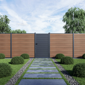 Przęsło ogrodzeniowe do mocowania na twardym podłożu 1,8 m URBAN Teak - Gutroof