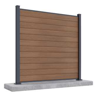 Przęsło ogrodzeniowe do twardego podłoża 1,8 m URBAN Teak - Gutroof