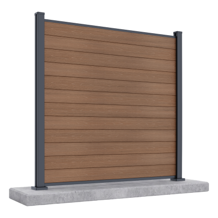 Przęsło ogrodzeniowe do twardego podłoża 1,8 m URBAN Teak - Gutroof
