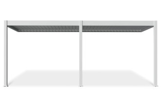 Przód trwałej pergoli z aluminium Elegance wall automatic z oświetleniem LED
