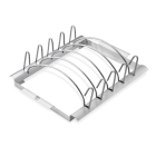 stojak na żeberka i pieczeń na grilla w srebrnym kolorze