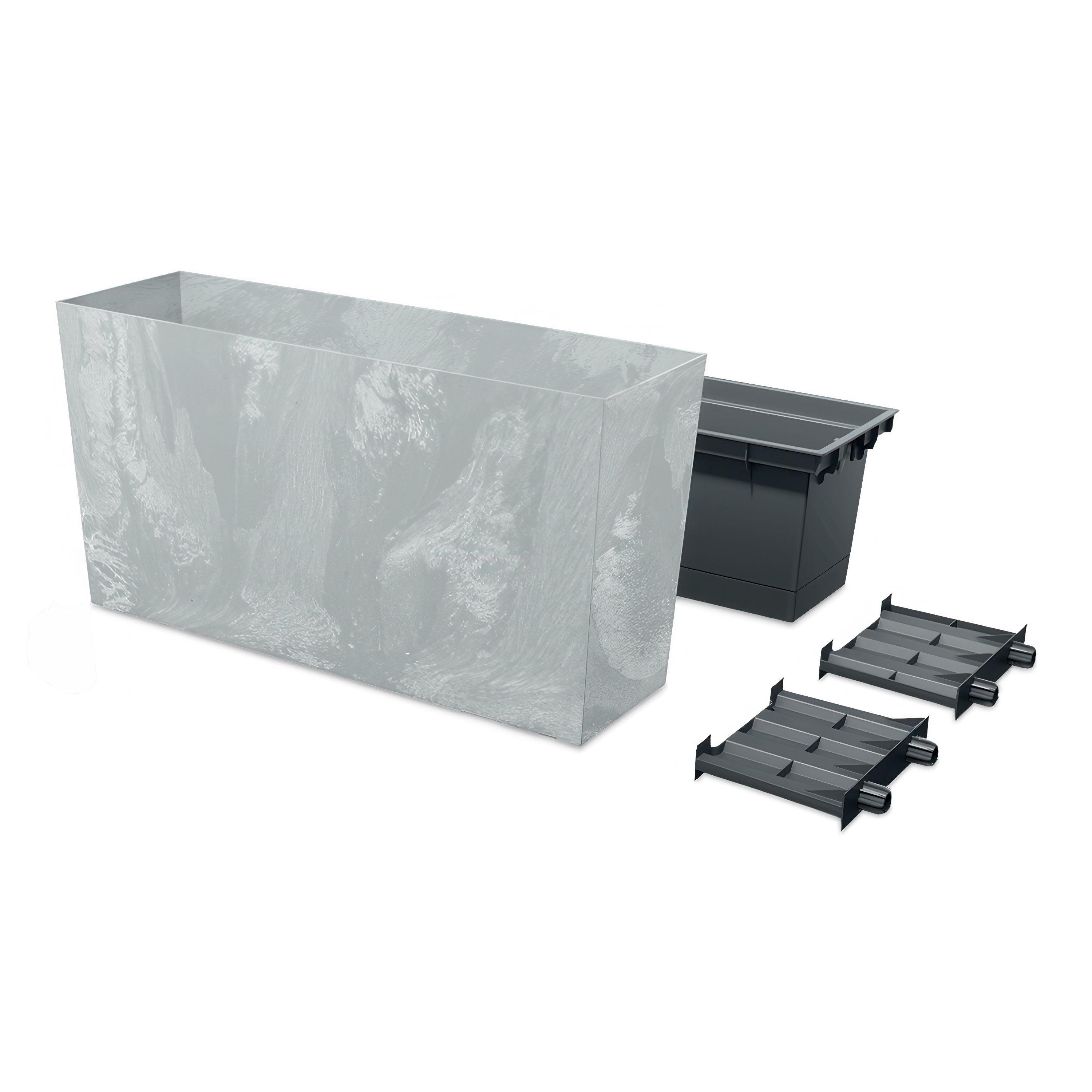 prostokątna doniczka efekt betonu kolor szary