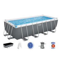 Prostokątny basen stelażowy Power Steel 4,88 x 2,44 x 1,22 m zestaw - BESTWAY 56670
