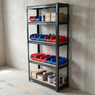 Regał metalowy 180x90x30cm BLACK - Hardmaister