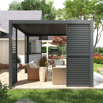 Regulowany panel żaluzjowy do pergoli PRIMARY 1 m, Anthracite - GUTROOF