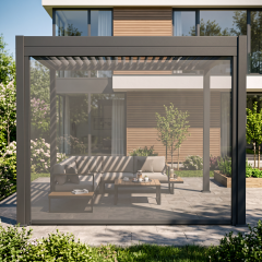 Roleta opuszczana do pergoli Premium 3m Anthracite - Gutroof — aranżacja