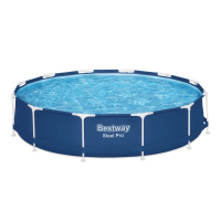 okrągły basen naziemny na stelażu