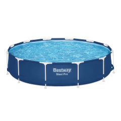 okrągły basen naziemny na stelażu