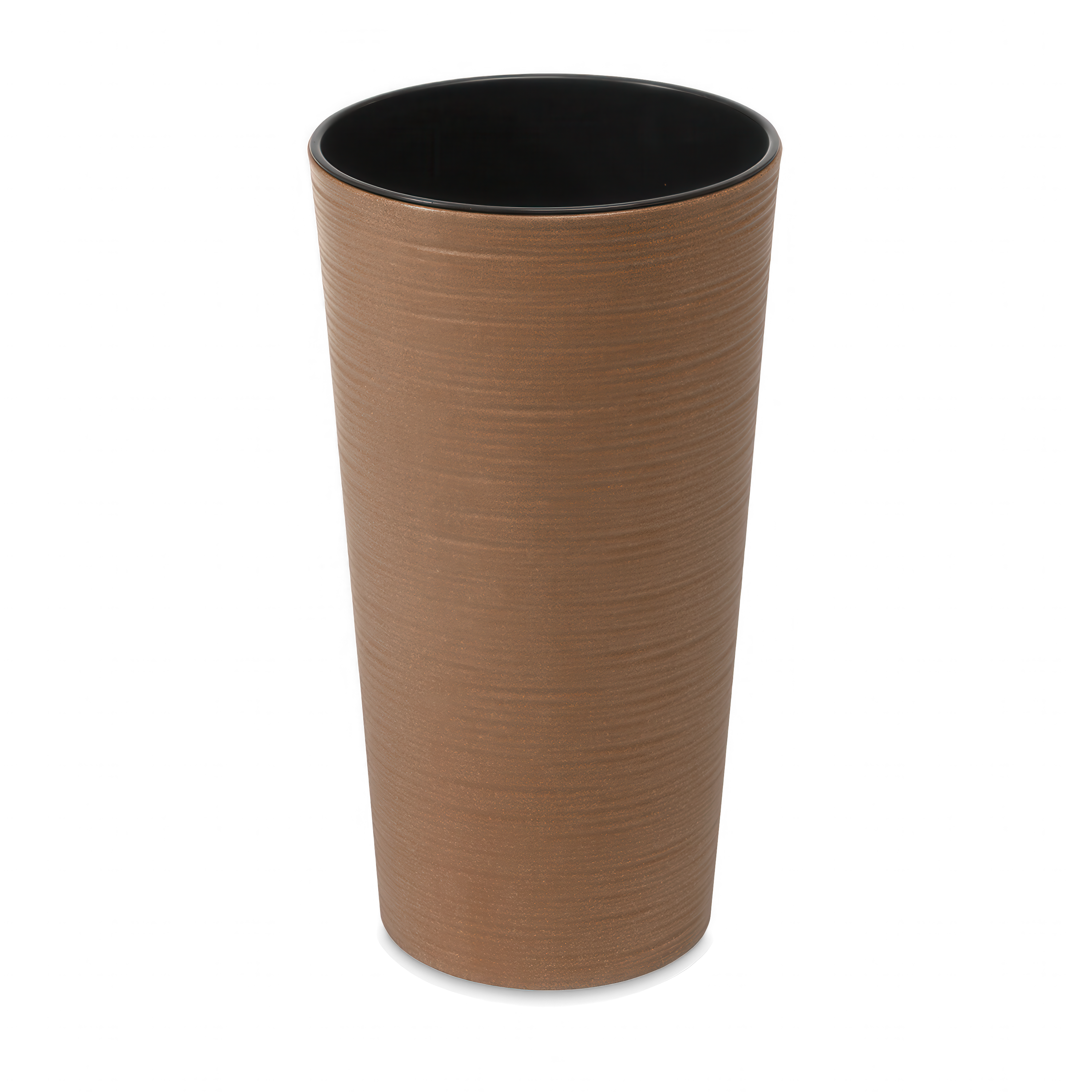 Okrągła donica LILIA ECO wood 30cm dłuto natural - LAMELA