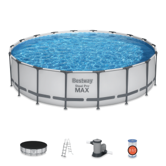 Okrągły basen STEEL PRO MAX 5,5x1,2m z akcesoriami