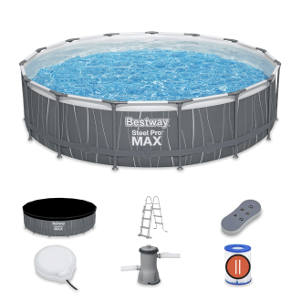 Okrągły basen STEEL PRO MAX 4,5x1m z akcesoriami