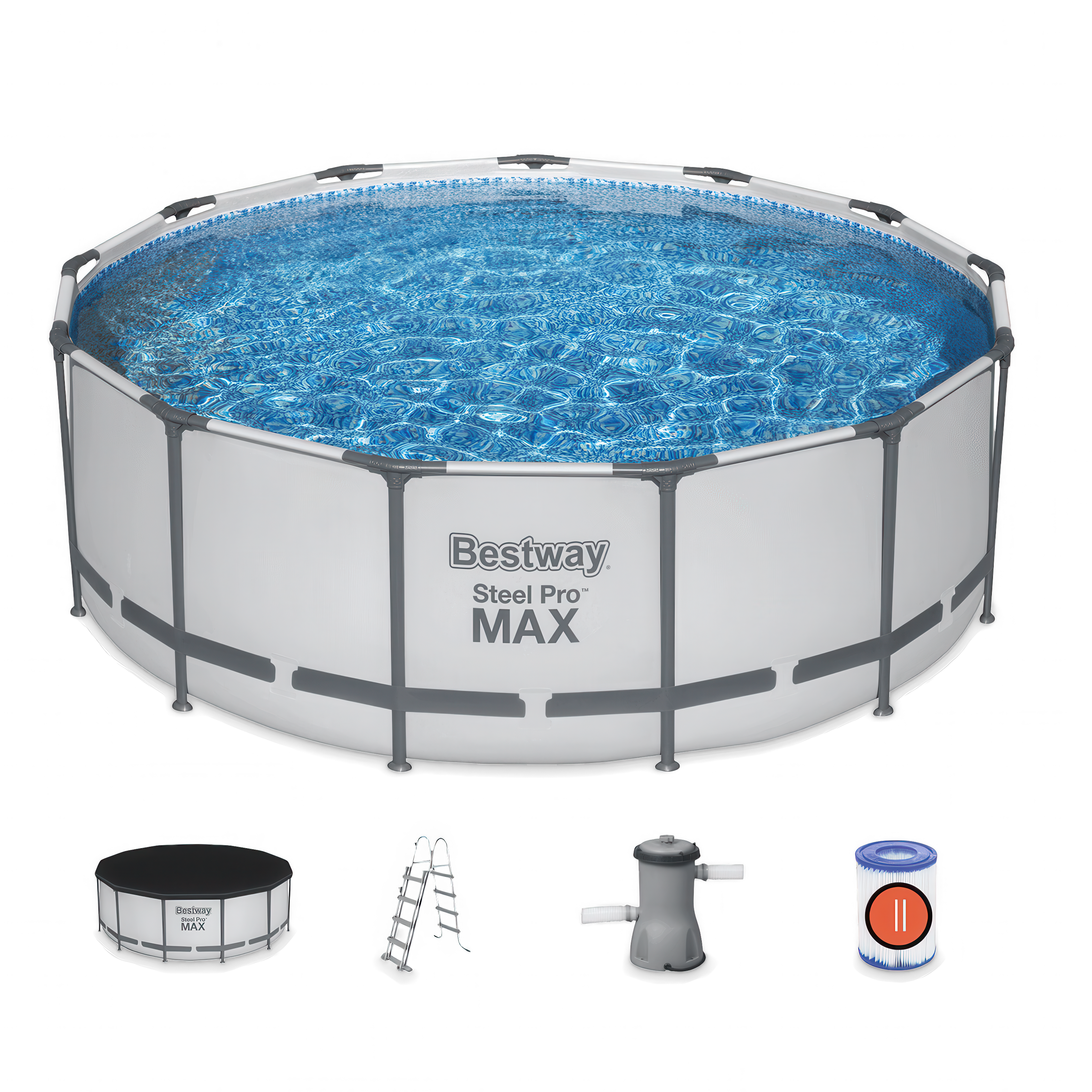 Okrągły basen STEEL PRO MAX 4x1,2m z akcesoriami